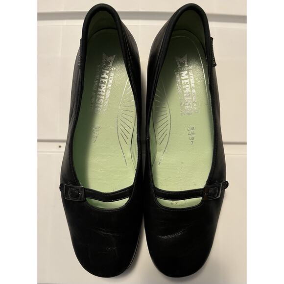 Mephisto Mary Jane Flats Women 7M Shoes Black Leather Slip On Comfort Loafers - Picture 4 of 11